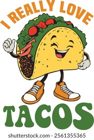 tacos t shirt design vector art
