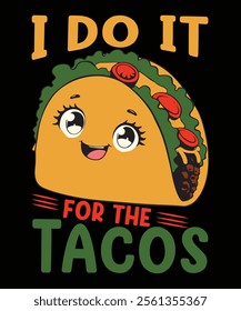 tacos t shirt design vector art
