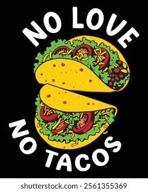 tacos t shirt design vector art
