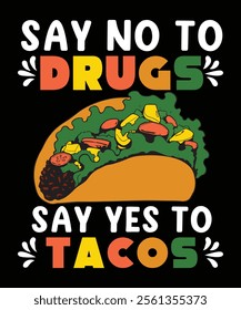 tacos t shirt design vector art
