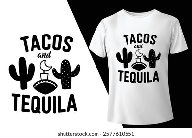 Tacos and Tequila T-Shirt Design  