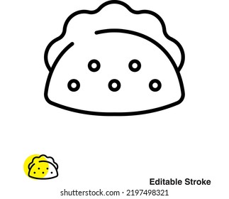 Tacos Tortilla Vector Line Icon