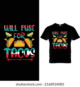 Tacos t-shirt design bundle( I want tacos, I love to eat tacos, 