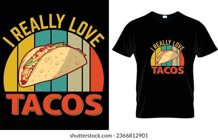 Tacos t-shirt design vector graphic.