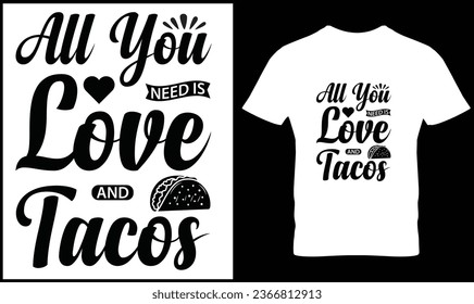 Tacos t-shirt design vector graphic.