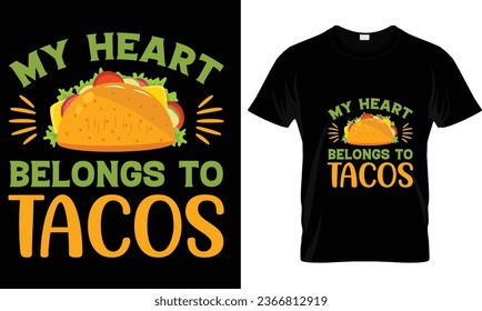 Tacos t-shirt design vector graphic.