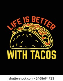 tacos t-shirt design vector illustration 