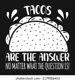 Tacos Typography Minimalist T-shirt Design 