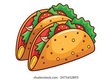 tacos Ilustración vectorial comida rápida