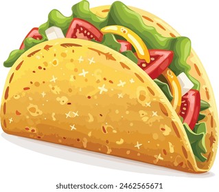 Tacos vector illustration on white background, iconic Mexican food design