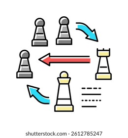 tactic business color icon vector. tactic business sign. isolated symbol illustration