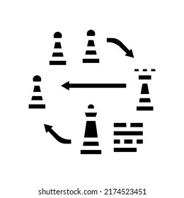 tactic business glyph icon vector. tactic business sign. isolated symbol illustration