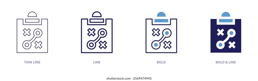 Tactic icon in 4 different styles. Thin Line, Line, Bold, and Bold Line. Duotone style. Editable stroke.