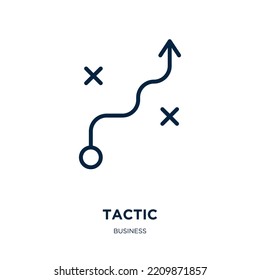 tactic icon from business collection. Thin linear tactic, tactics, strategy outline icon isolated on white background. Line vector tactic sign, symbol for web and mobile