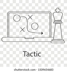 Tactic icon concept on transparency background. Business consult idea design. Line vector illustration use for your project. 