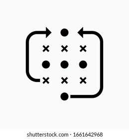 Tactic Icon, Esports Gaming or Online Cybersport Games Element. Modern Flat Design - Glyph Style. Strategy Pictogram.