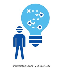 Iconos tácticos en estilo azul, Ilustración vectorial