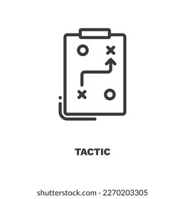 tactic icon.Thin line tactic icon from business collection. Outline vector isolated on white background. Editable tactic symbol can be used web and mobile