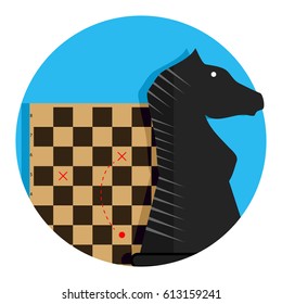 Tactic and strategy icon. Tactical solution, instruct for battle strategic, vector illustration