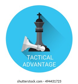 Tactical Advantage Concept Business Strategy Icon Flat Vector Illustration