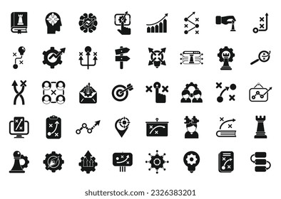 Los iconos de la ventaja táctica establecen un vector simple. Oportunidad de negocio. Beneficio de coste