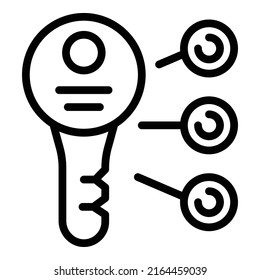 Tactical advantage key icon outline vector. Team decision. Critical idea