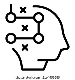 Tactical advantage mind icon outline vector. Decision team. Cost idea