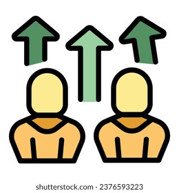 Tactical advantage team icon outline vector. Profit play. Cost decision color flat