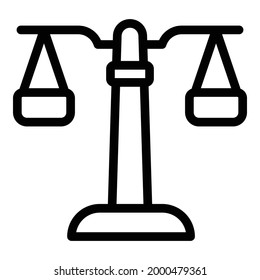 Icono de equilibrio táctico. Esquema Icono de vector de balance táctico para diseño web aislado en fondo blanco