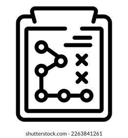 Tactical board icon outline vector. Sport game. Training team