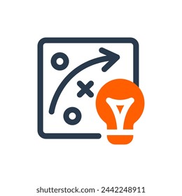 Tactical Business Strategy Development with Business Intelligence Vector Icon Illustration