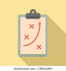 Tactical clipboard icon. Flat illustration of tactical clipboard vector icon for web design