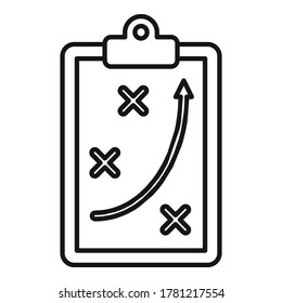 Tactical clipboard icon. Outline tactical clipboard vector icon for web design isolated on white background
