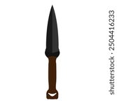 Tactical, combat knife illustration. Brown knife.