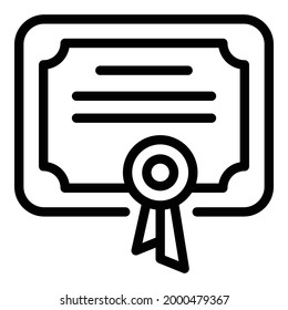 Icono de diploma táctico. Esquema Icono vectorial de diploma táctico para diseño web aislado en fondo blanco