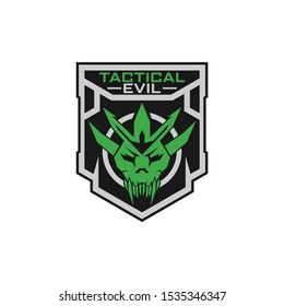 Tactical evil logo design template for military tactical armory company