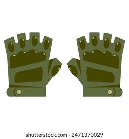 Tactical fingerless gloves for men vector cartoon illustration isolated on a white background.