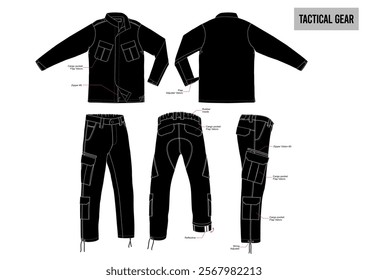 Tactical Gear Shirt and Long Pants Complete With DESCRIPTION