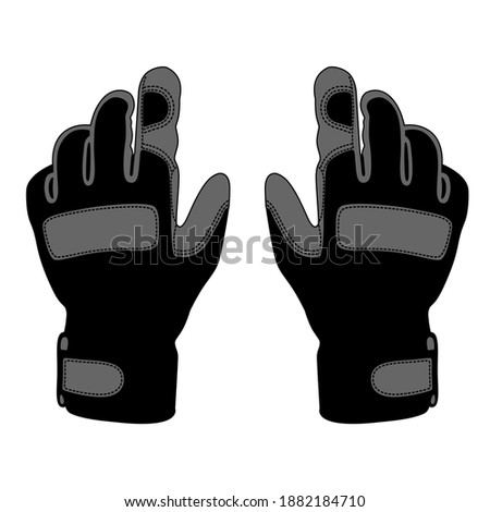 Tactical gloves for outdoor activities in vector.Warm sports gloves in vector.Winter gloves logo.