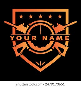 Taktische Waffen-Logo-Design-Vektorgrafik-Datei