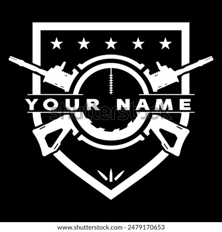 tactical gun logo design vector file