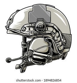 Tactical Helmet Military In Beground White