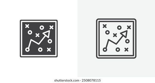 Tactical icon in solid and outlined style