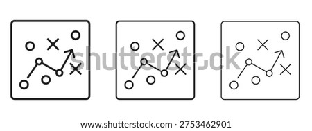 Tactical icon in stroke art design versions. EPS 10