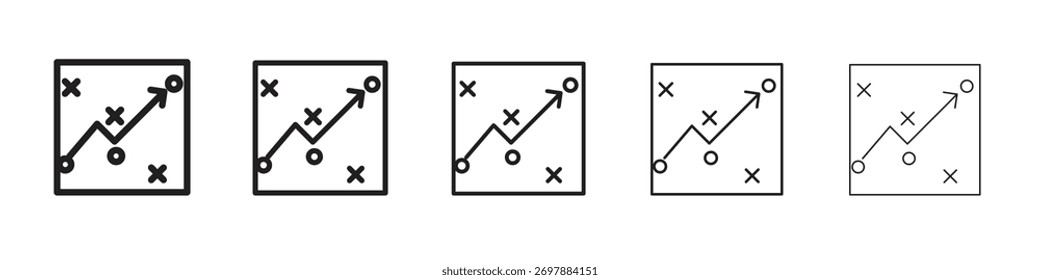 Tactical icon symbols set. Editable stroke collection.