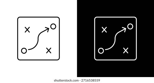 Esquema táctico del logotipo del Vector del icono. símbolos de línea delgada