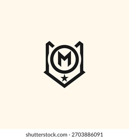Taktischer anfänglicher M-Logo-Design-Vektor 