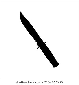 Tactical knife silhouette icon vector illustration isolated on white background