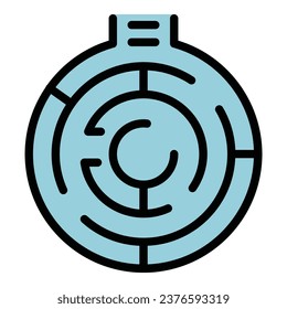 Tactical labyrint icon outline vector. Business team. Growth profit color flat