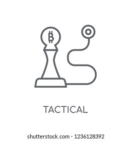 Tactical linear icon. Modern outline Tactical logo concept on white background from Cryptocurrency economy and finance collection. Suitable for use on web apps, mobile apps and print media.
